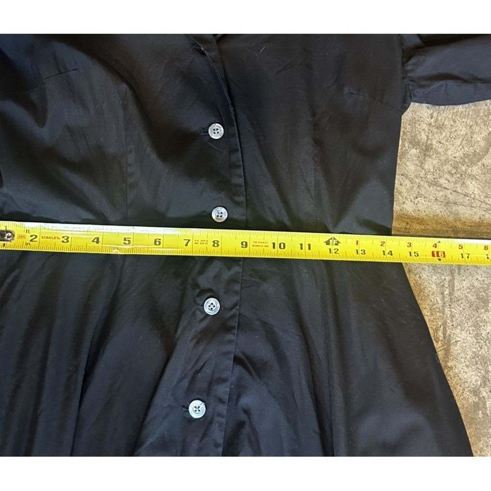 The J. Peterman Company long sleeve black maxi dress Cotton Size 10 - Picture 8 of 8